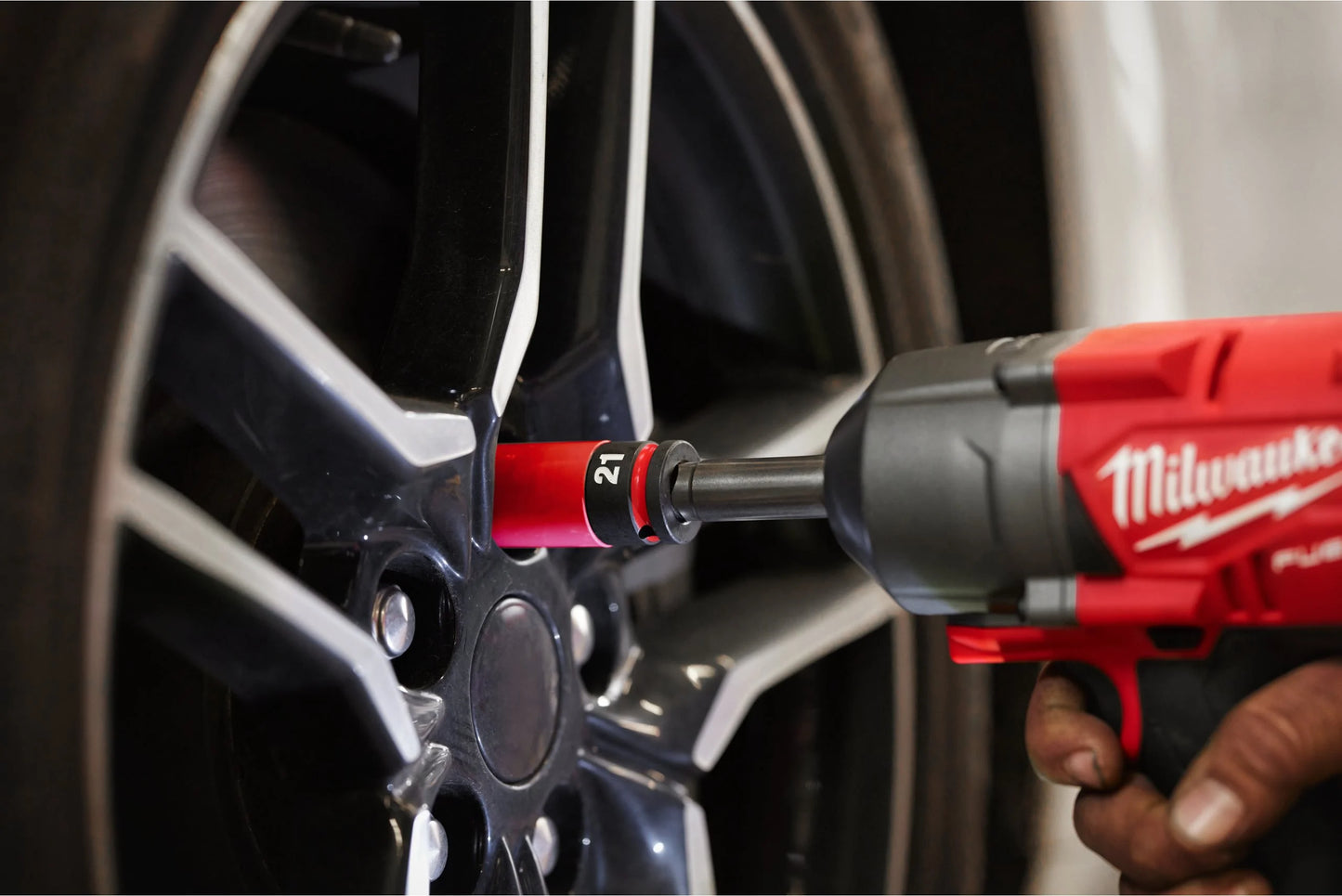 Set 3 vasos de impacto hex 1/2" para llantas Milwaukee