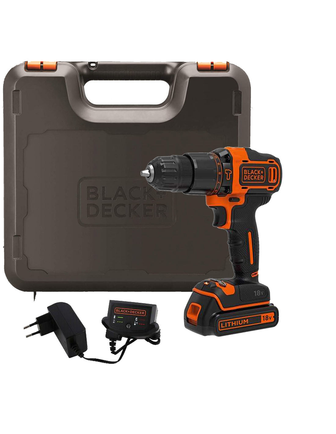 Taladro percutor BDCHD18K 18V + cargador 400mA + 1 batería Black+Decker