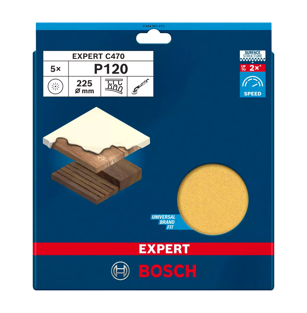 Disco de lija Expert C470 225mm 5uds Bosch