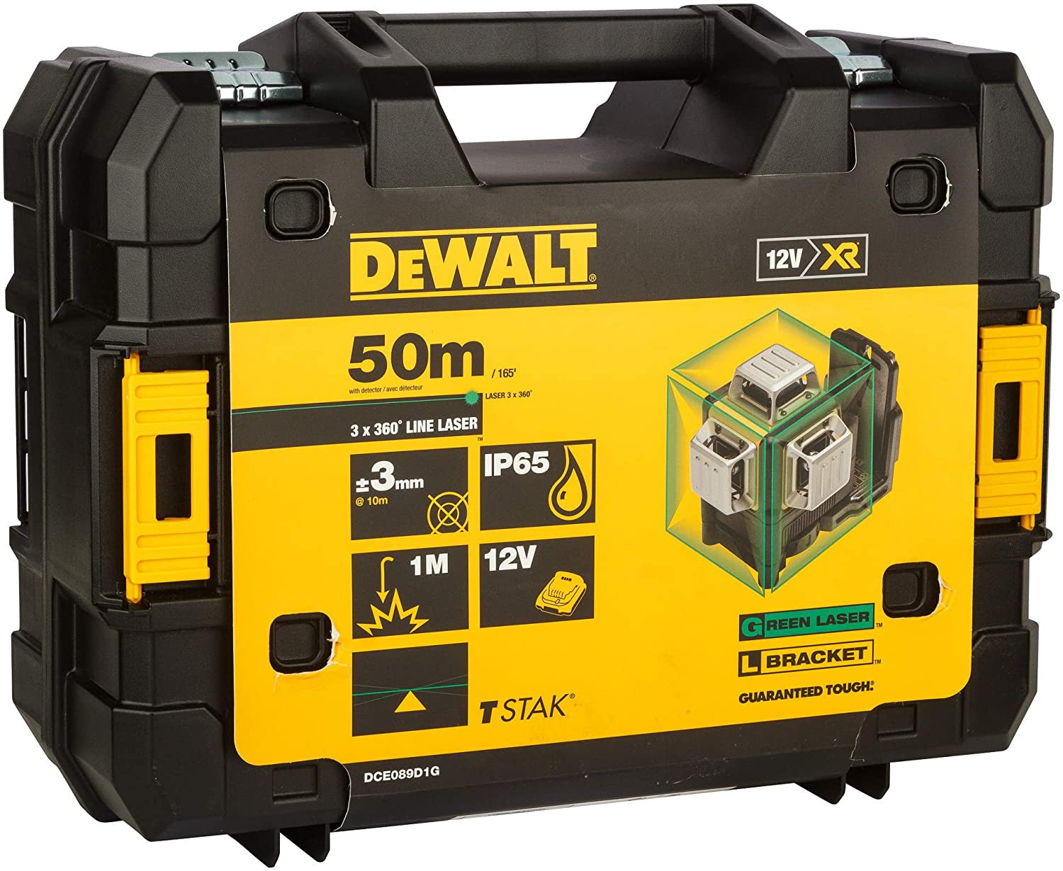 Nivel láser Verde 3 lineas 360º con batería 12V Max Dewalt DCE089D1G DEWALT - 8