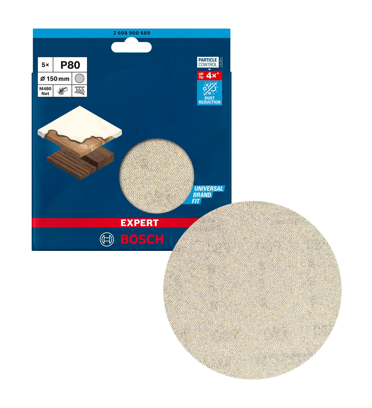 Bosch EXPERT M480 150mm 80g sanding mesh for orbital sanders 5 pcs