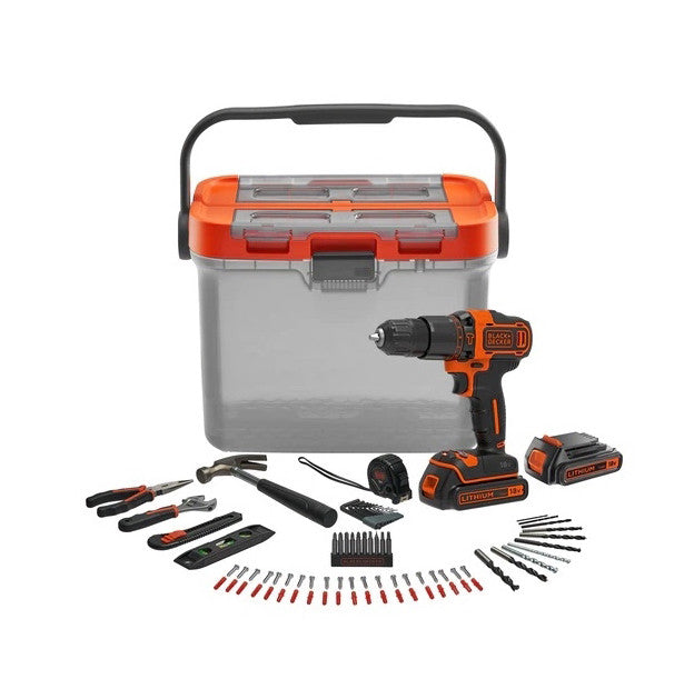 KIT Taladro Percutor 18V + 2 bat 1.5Ah + 60 accesorios BLACK + DECKER - 1