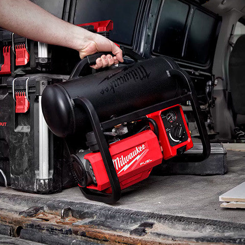 Milwaukee M18FAC-0 construction site compressor