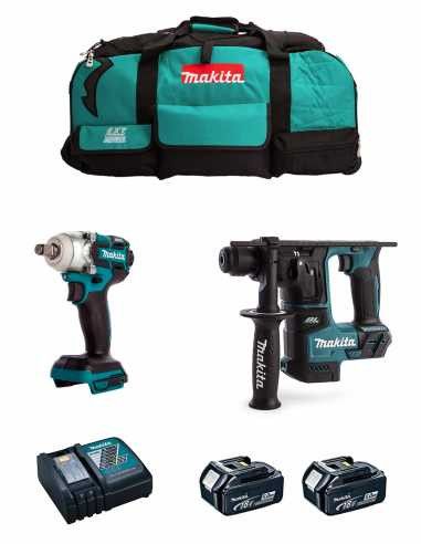 Makita Kit DTW285 impact wrench + DHR171 hammer + 2bat 5Ah + charger + bag LTX600 DLX2281BL2