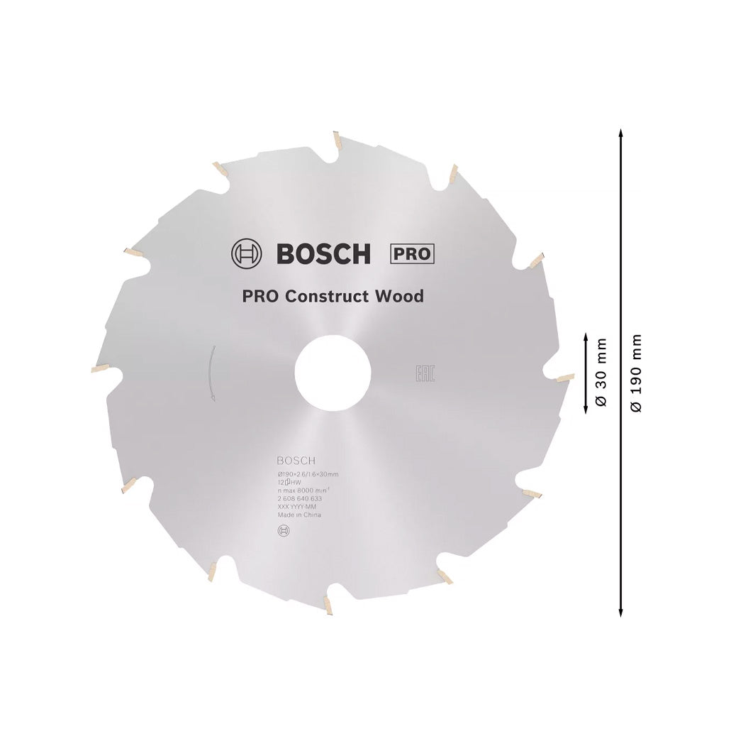 Bosch Pro Construct Wood 190mm circular saw blade