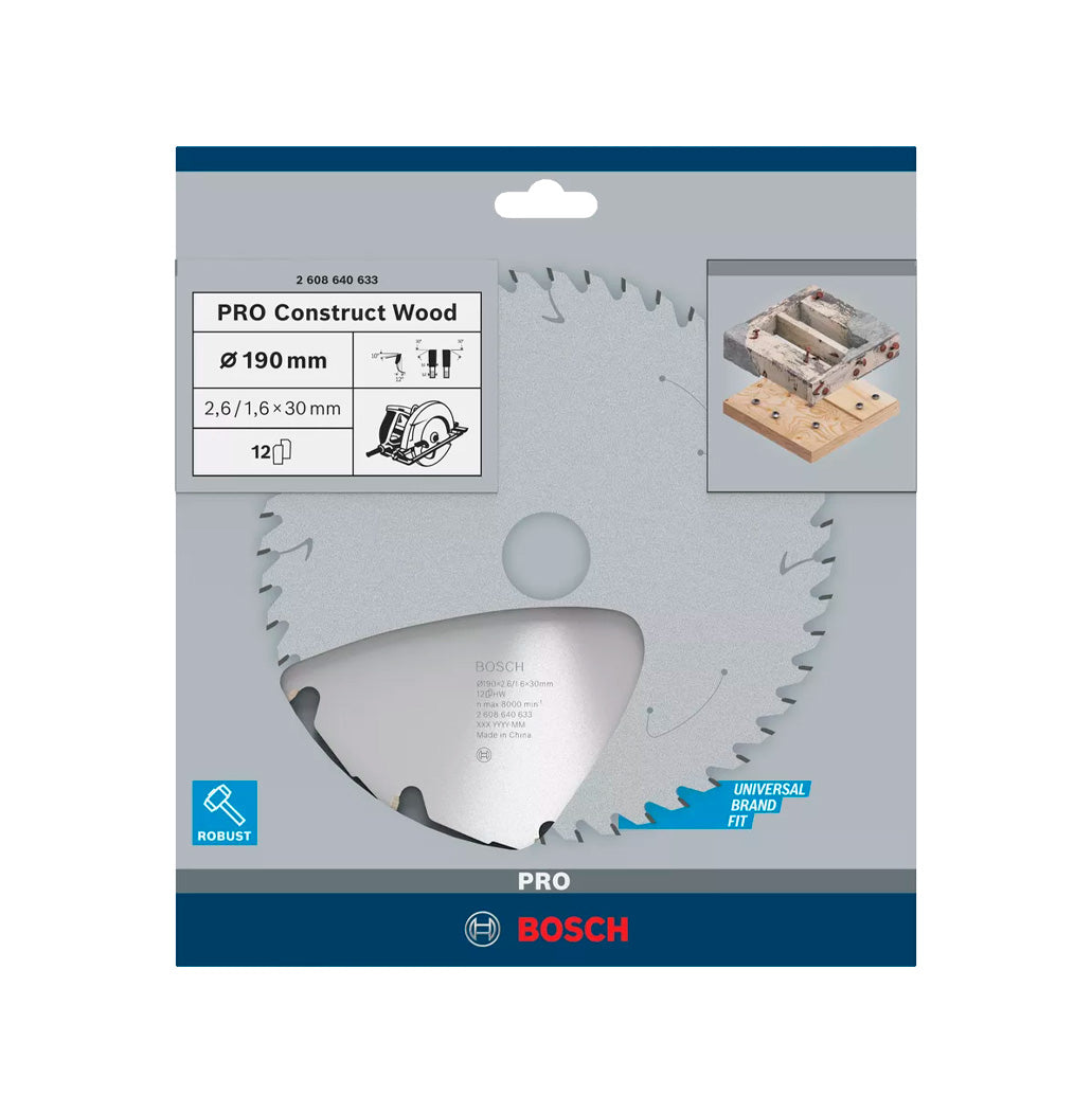 Bosch Pro Construct Wood 190mm circular saw blade