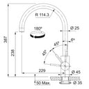 Grifo de Cocina Caño Giratorio Eos Neo Swivel Cobre Franke FRANKE - 2