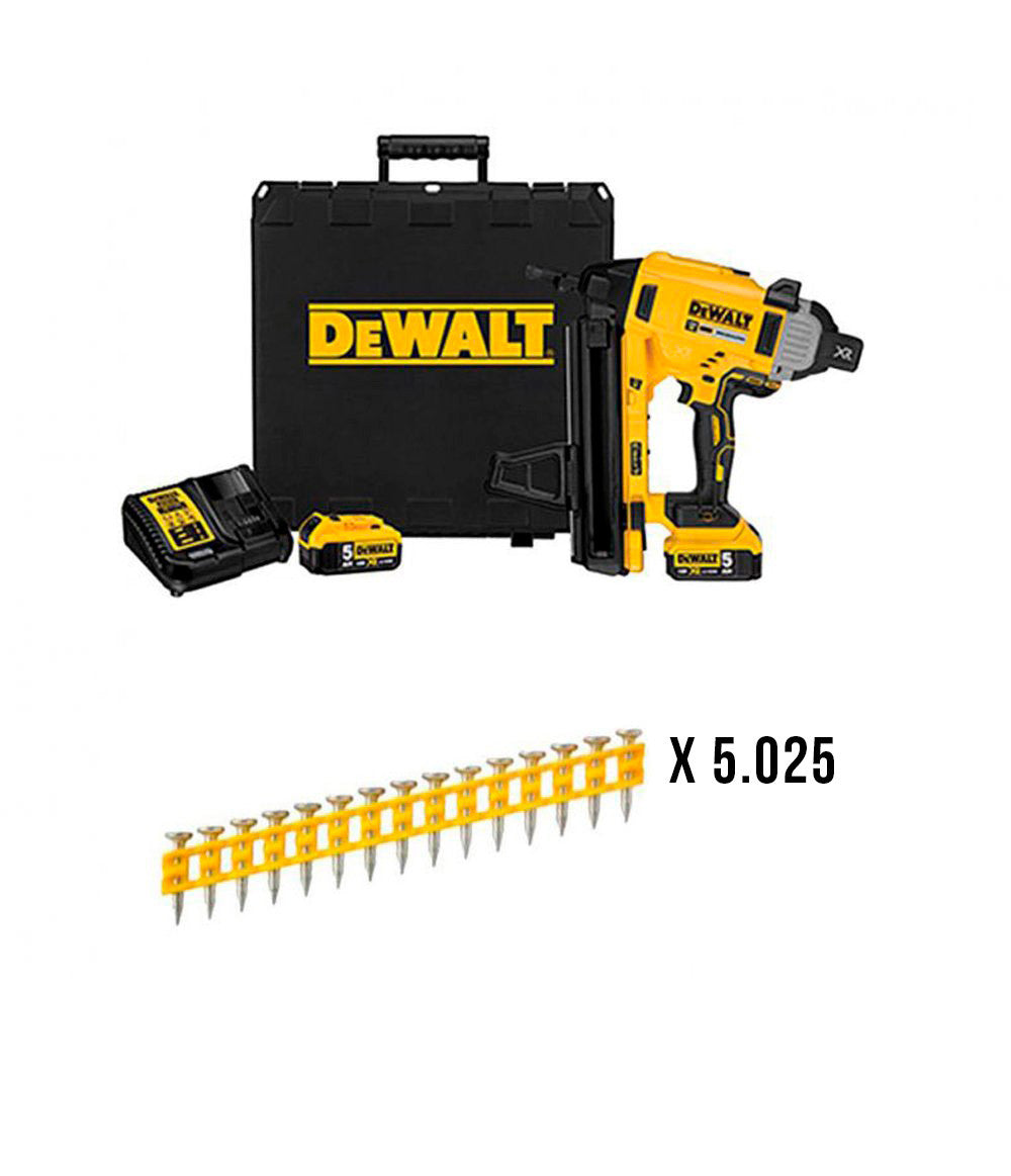 Dewalt DCN890P2 18V Battery-Powered Concrete and Steel Nailer Combo + 5,025 20mm Nails