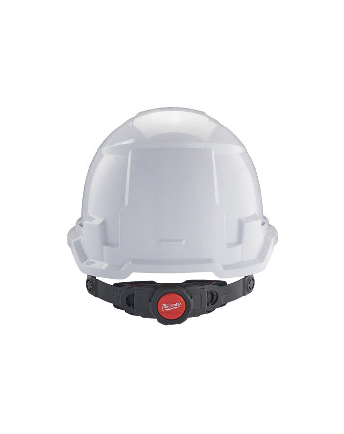 White BOLT100 unventilated helmet with 4-point chinstrap EN397 Milwuakee