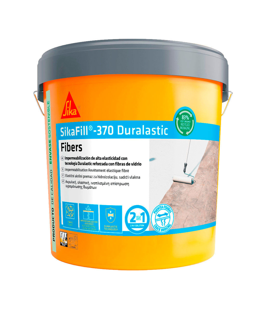 Pot of waterproof paint Sikafill-370 Fibers 20 kg