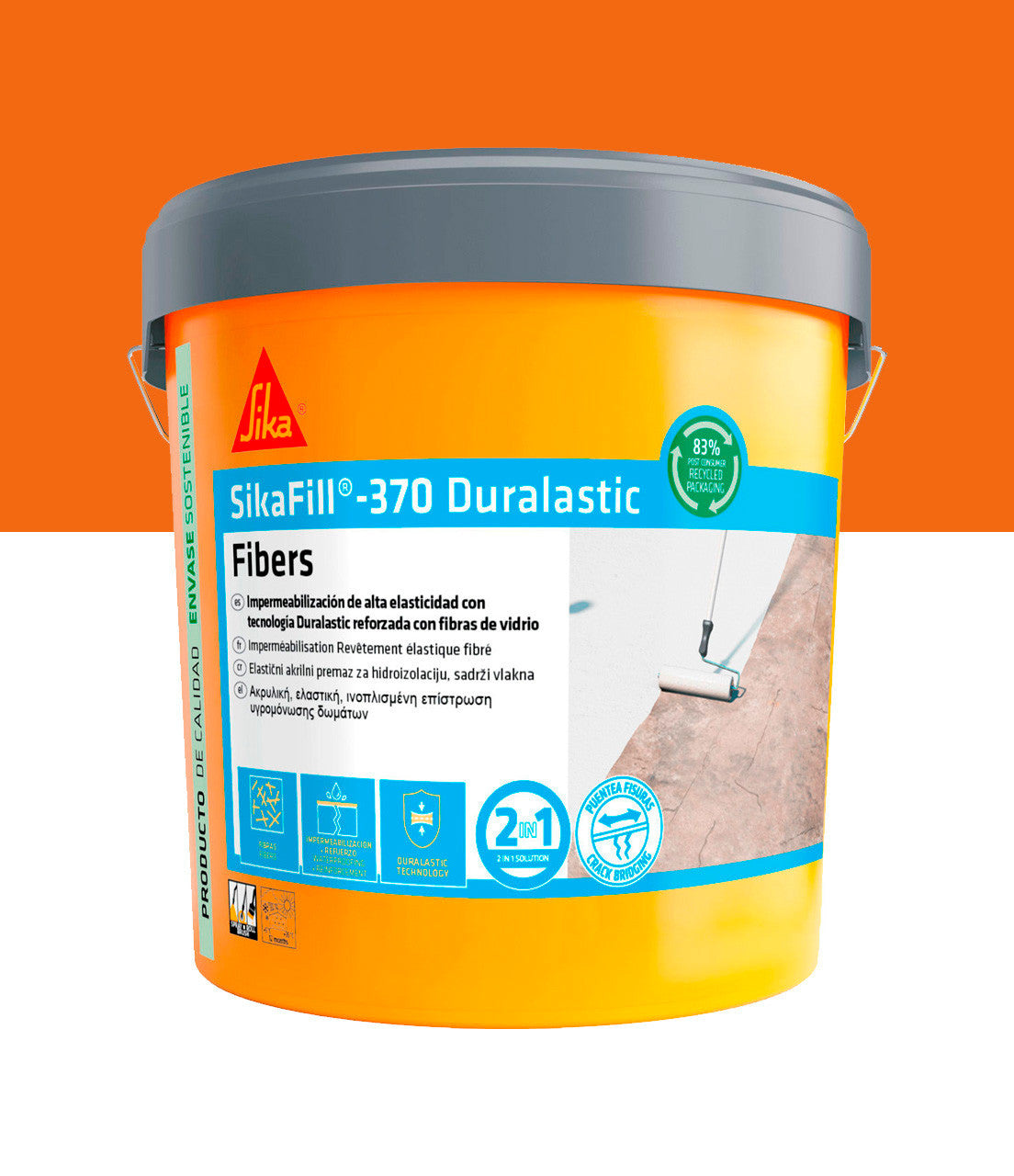 Bote Pintura Impermeable Sikafill-370 Fibras 5kg SIKA - 1