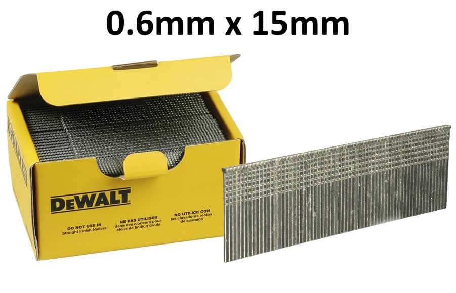 Mini pin sin cabeza para clavadora de acabados 0.6mm x 15mm Dewalt DNBHL2315Z