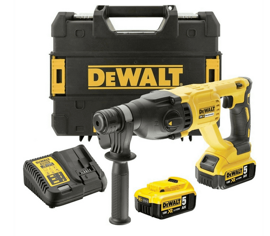 Dewalt DCH133P2 18V SDS-Plus 2.6 J marteau léger avec 2 batteries 5Ah et valise