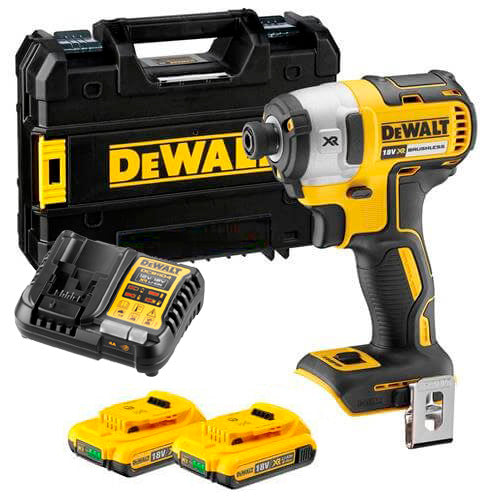 Atornillador de Impacto 18V XR sin escobillas 205Nm con 2 baterías 2Ah y maletín Dewalt DCF887D2