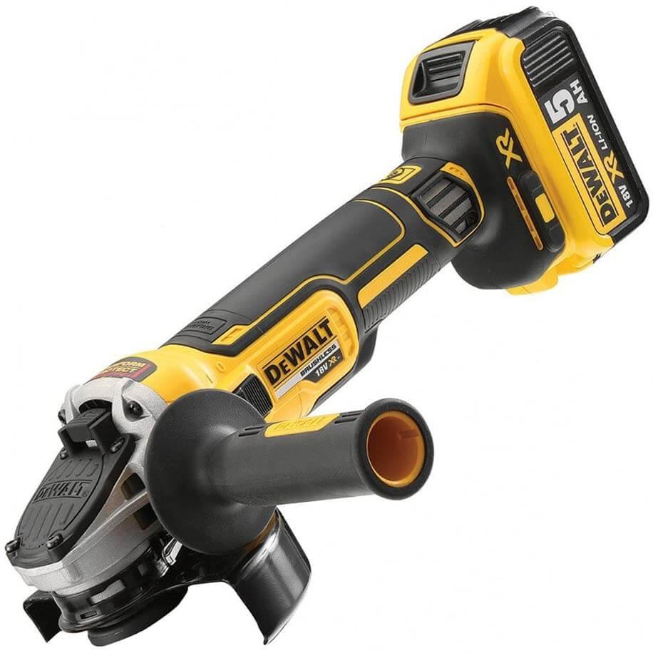 18V XR Brushless Angle Grinder 125mm with 2 5Ah batteries + Disc + Charger Dewalt DCG405P2X