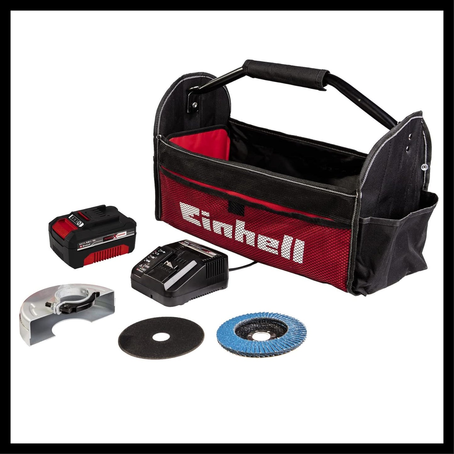 18V 115mm angle grinder kit + 4Ah battery + charger + bag + accessories Einhell TE-AG 18/115 Li kit