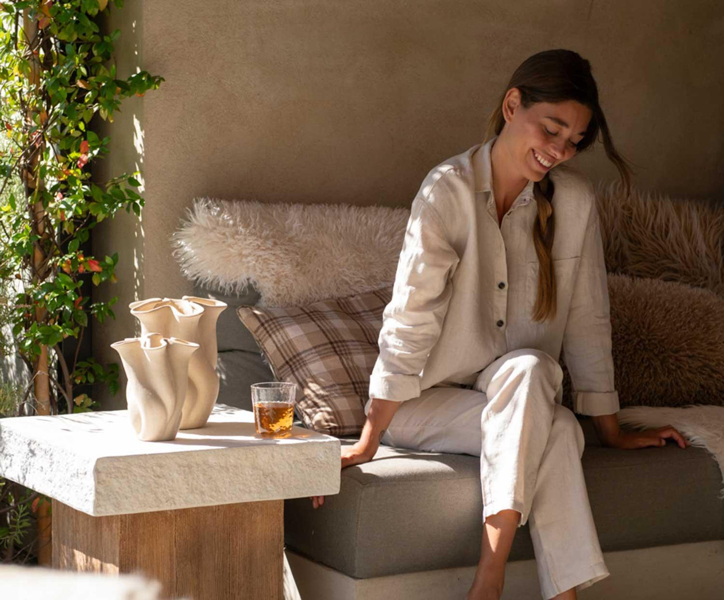 Jarrón de Cerámica Flor 20x19,5x24cm Andrea House