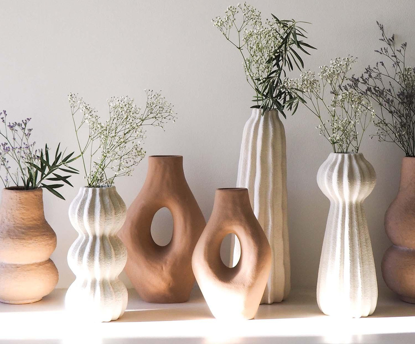 Kaduna white ceramic vase 30 cm Andrea House