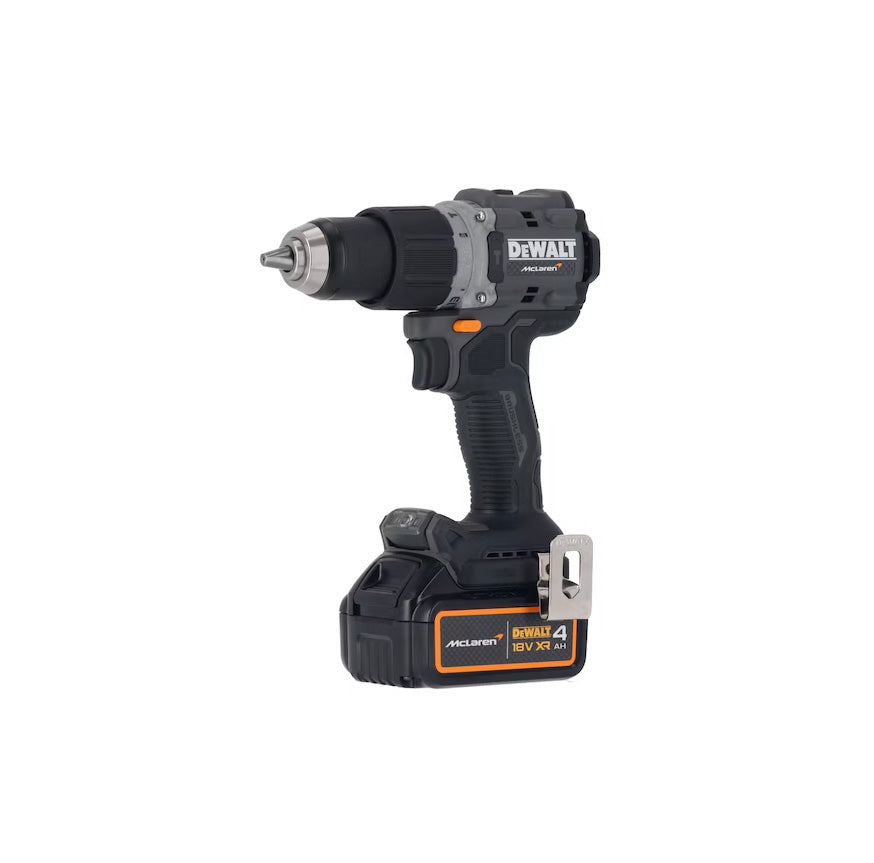 McLaren 18V 90Nm 13mm Hammer Drill with 2 x 4Ah Batteries + Dewalt DCD85MM2T Case