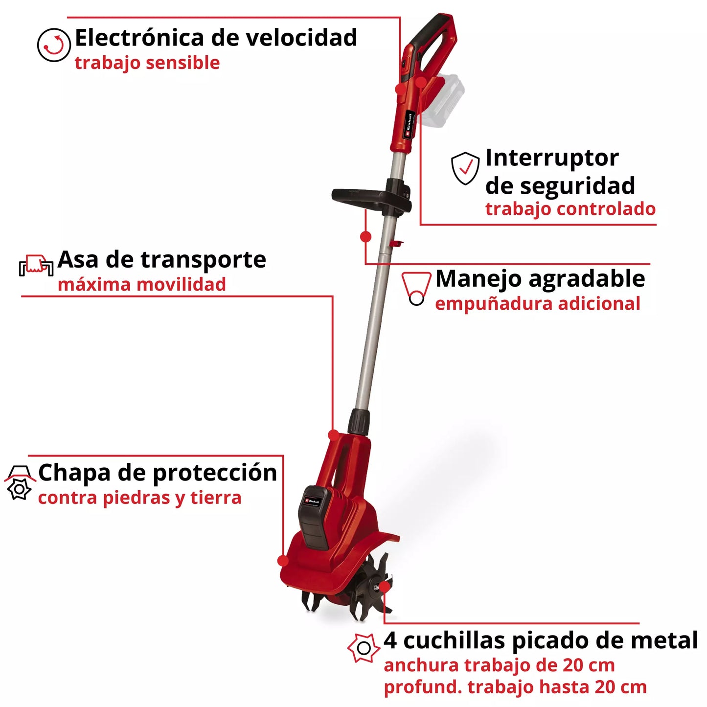 18V GE-CR 18/20 Li E battery-powered soil plow - Solo Einhell