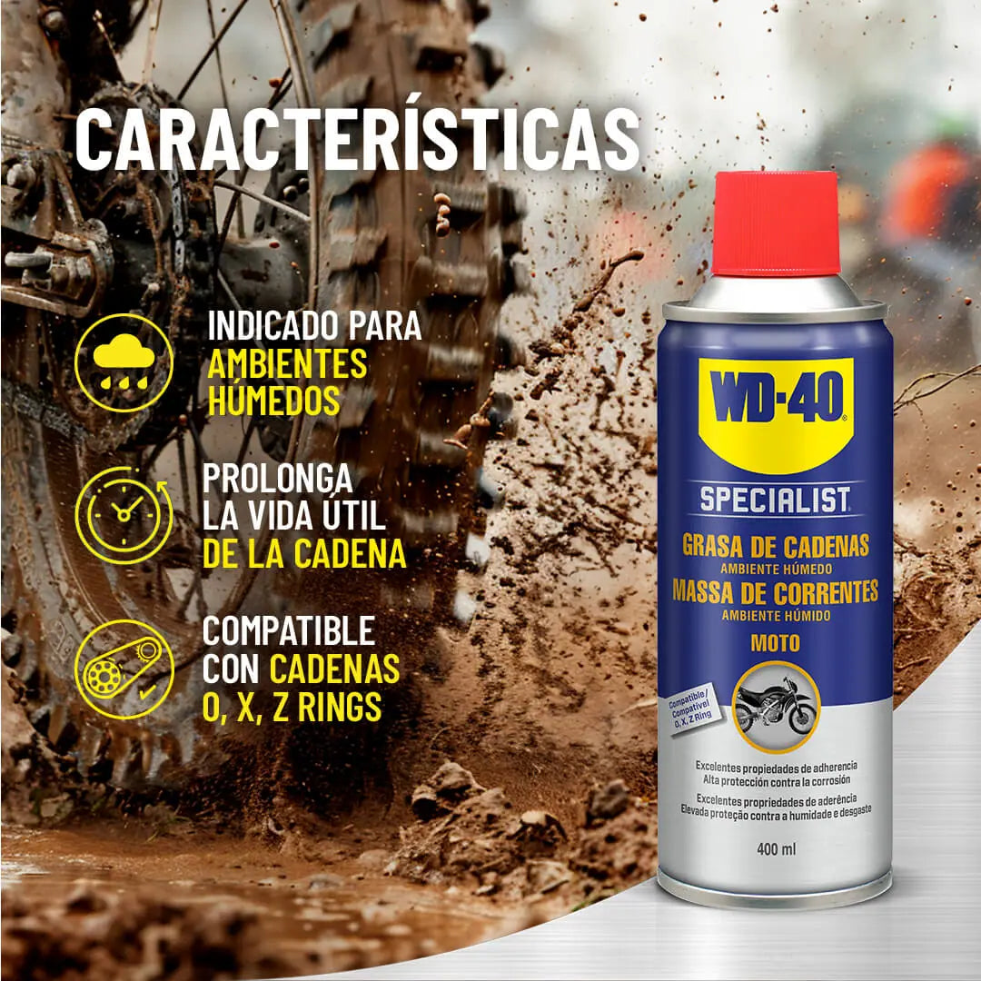 Chain Grease for Wet Environments 400ml MOTO WD-40