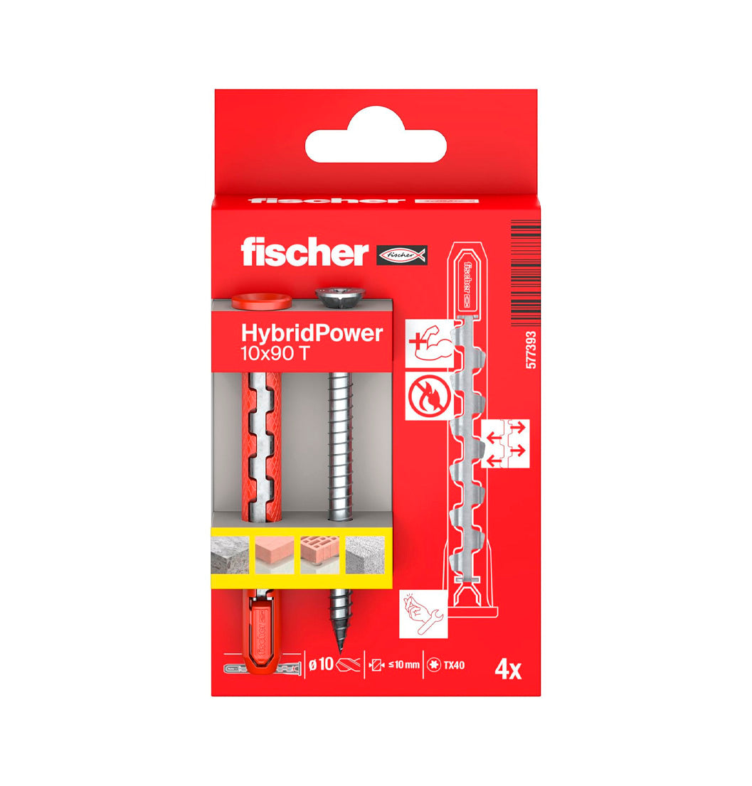 Box of 4 HybridPower 10x90 FUS Fischer nylon and steel plugs