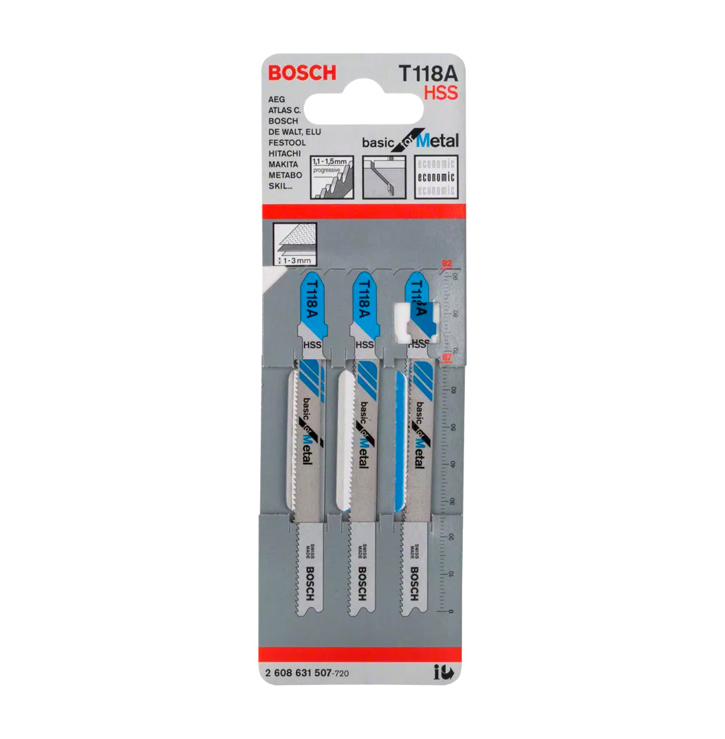 Jigsaw blade 92mm T 118 A 3pcs Bosch