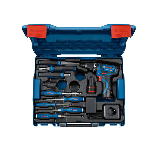 Bosch Pro GSR 12V-15 Cordless Screwdriver and Hand Tools Set