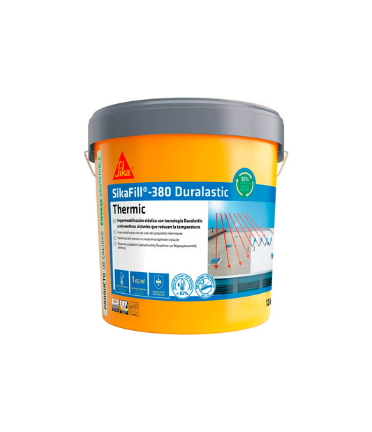 Sikafill-380 Thermic White 12kg Elastic waterproofing with thermal properties